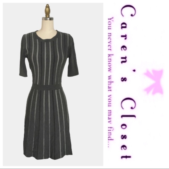 Banana Republic Grey Striped Knit Dress - Picture 4 of 7